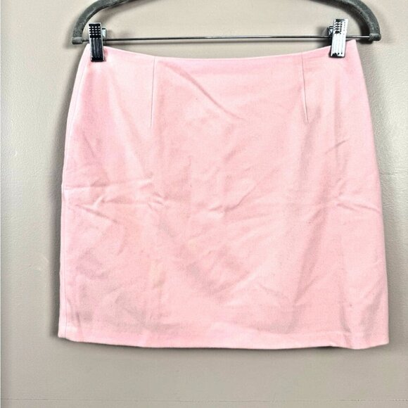 Womens Blush Pink Mini Size 10 Skirt Wool Lined Coquette Romantic Academia Femme - Picture 1 of 7